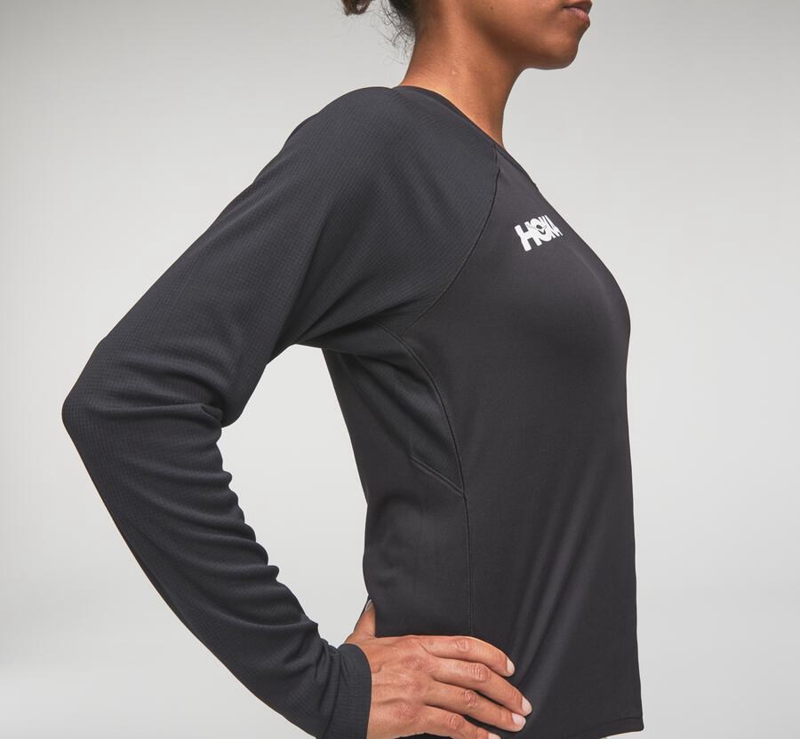 Hoka One One Top Dame - Performance Lang Sleeve - Sort - 264315EYL